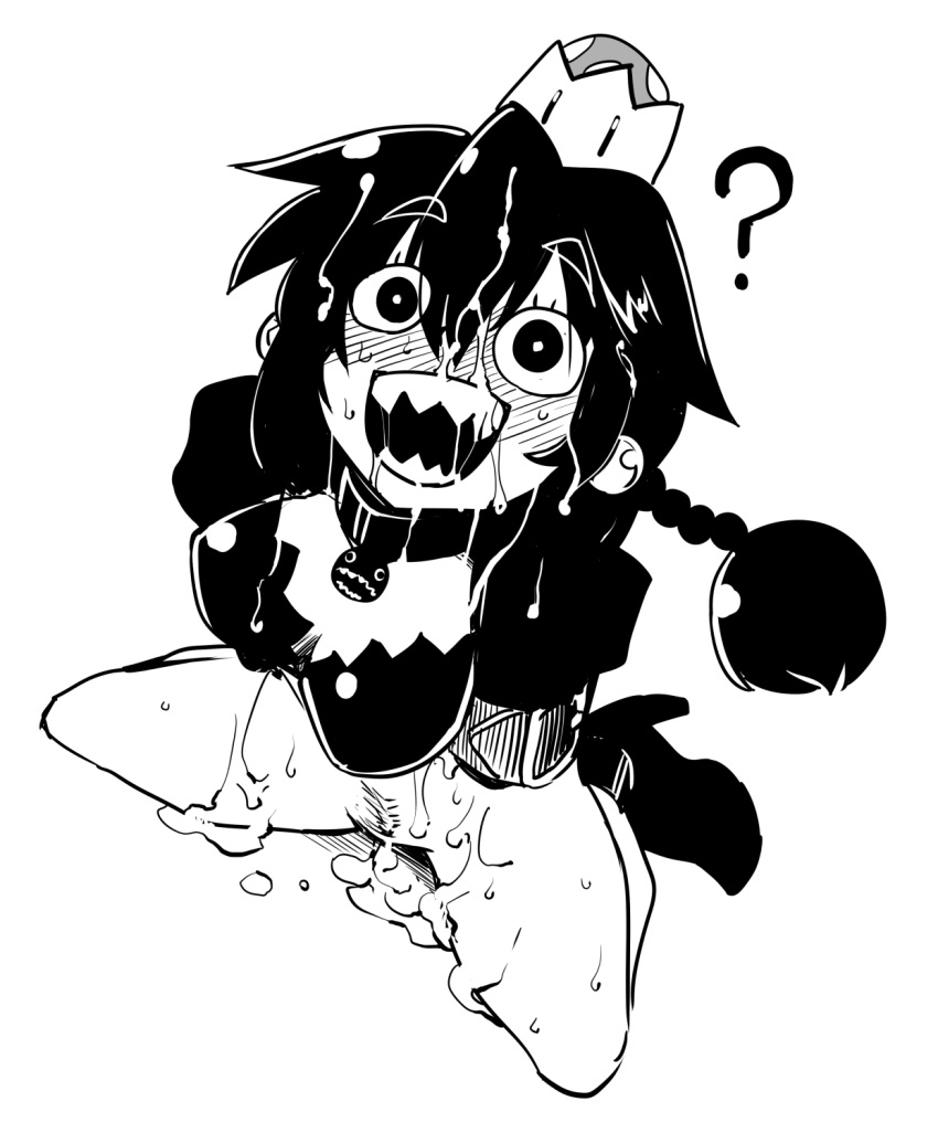 1girls ? black_and_white breasts chain_chomp chains chompette crown cum female happy large_breasts mario_(series) new_super_mario_bros._u_deluxe pussy_juice smile steakhouse_men