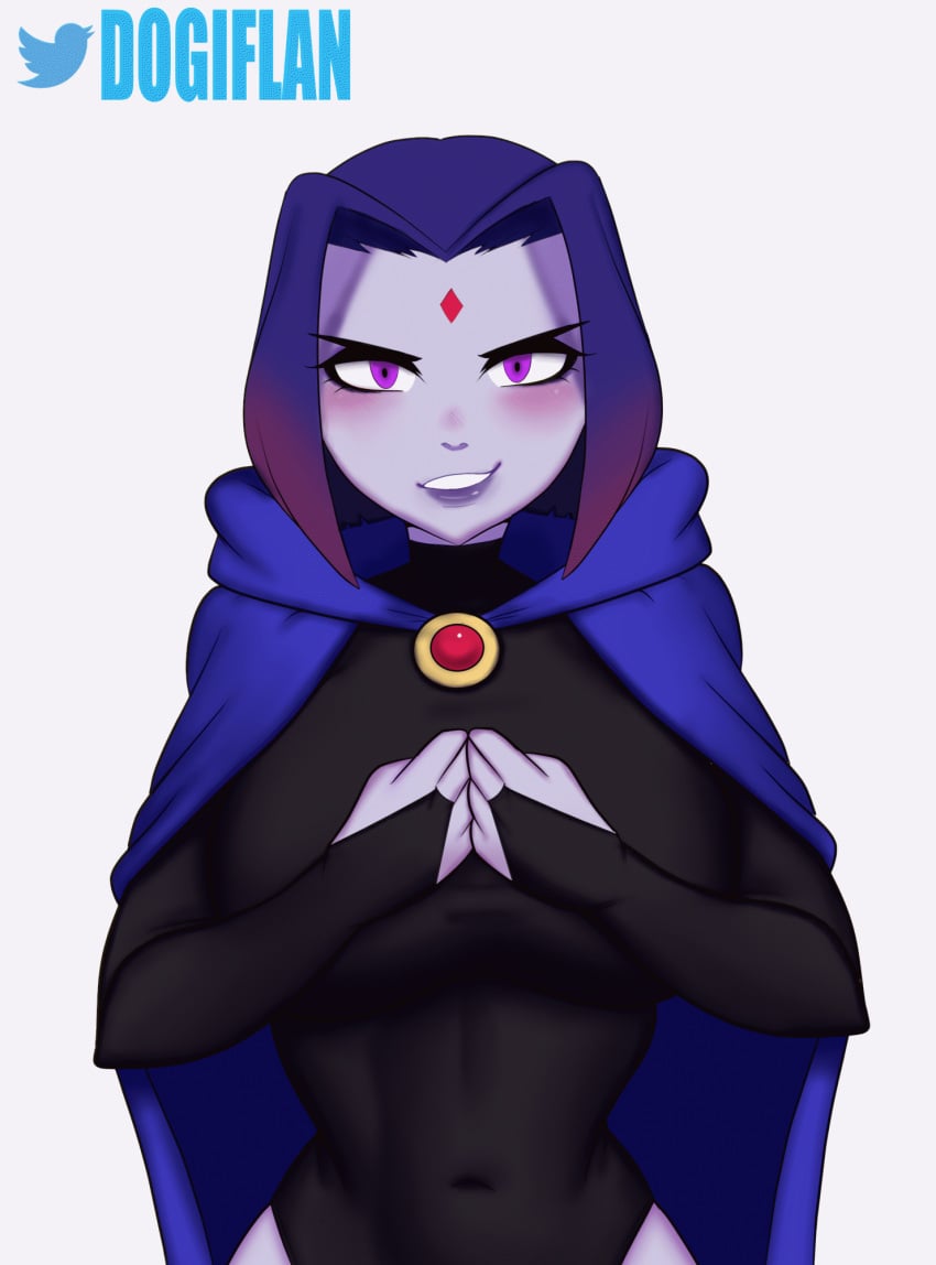 animated areolae big_breasts breasts dc dc_comics dogiflan female female_only flashing_breasts gothic purple_hair rachel_roth raven_(dc) teen_titans