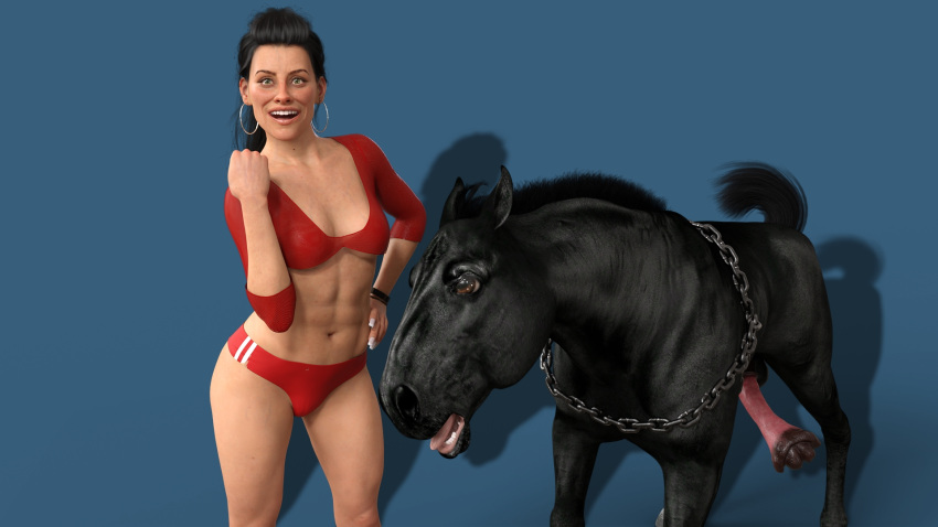 3d animal bestiality evangeline_lilly female horse horsecock stallion theredguy1 zoophilia