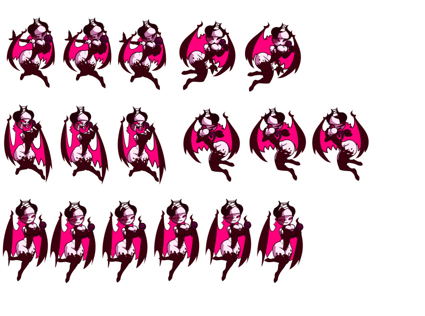 big_breasts boob_window breasts clothed demon demon_girl demon_wings downloadable female female_only fnf_sprite friday_night_funkin horns magenta_eyes mid-fight_masses mod sarvente_(dokki.doodlez) sprite_sheet tongue_out transparent_background