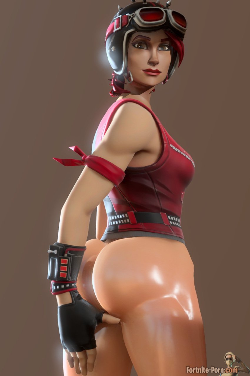 3d artist_request ass big_ass bottomless bottomless_male chopper_(fortnite) eyewear_on_head female female_only fortnite fortnite:_battle_royale looking_back looking_back_at_viewer oily oily_skin only only_female shiny shiny_skin shirt solo solo_female source_request tagme unknown_artist