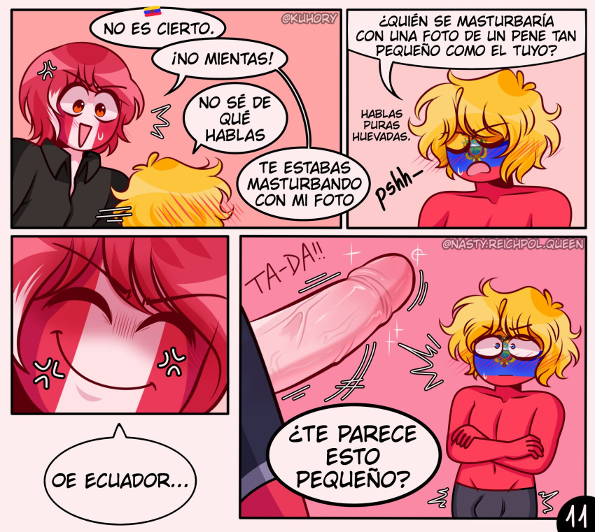 2boys anthro big_penis comic countryhumans ecuador_(countryhumans) nervous page_11 peru_(countryhumans) spanish_text tagme text