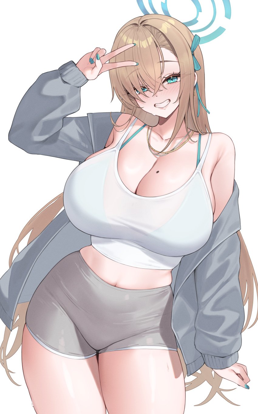 1girls asuna_(blue_archive) blonde_hair blue_archive blue_eyes breasts female hair_over_one_eye hi_res hips huge_breasts kuavera light-skinned_female light_skin long_hair naughty_face thick_thighs thighs wide_hips
