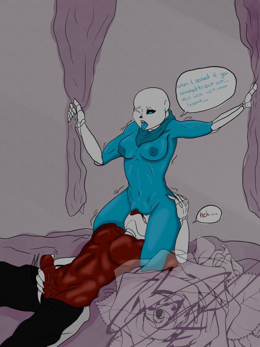 2d 2d_(artwork) alternate_universe animated_skeleton big_breasts ectobody ectobreasts ectopenis ectopussy fan_character female_sans hetero horror_sans horrortale licking_pussy male/female masturbation rule_63 sans sans_au sanscest skeleton straight underswap underswap_genderswap underswap_sans underswap_sans_genderswap undertale_au