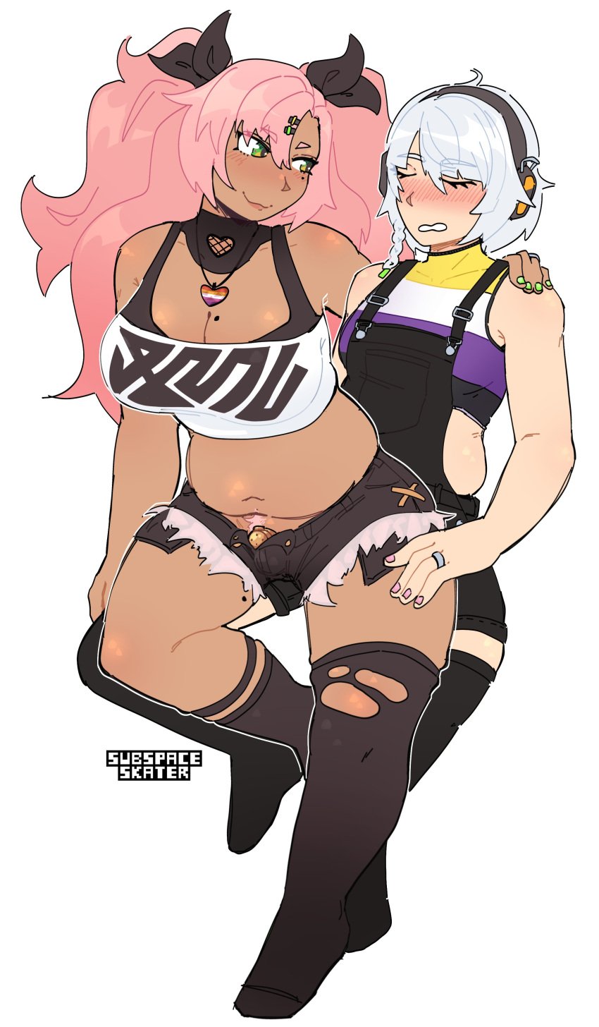 anby_demara chastity_cage lesbian_pride_colors mole_on_breast mole_on_thigh mole_under_eye nicole_demara nonbinary_pride_colors subspaceskater trans_woman zenless_zone_zero