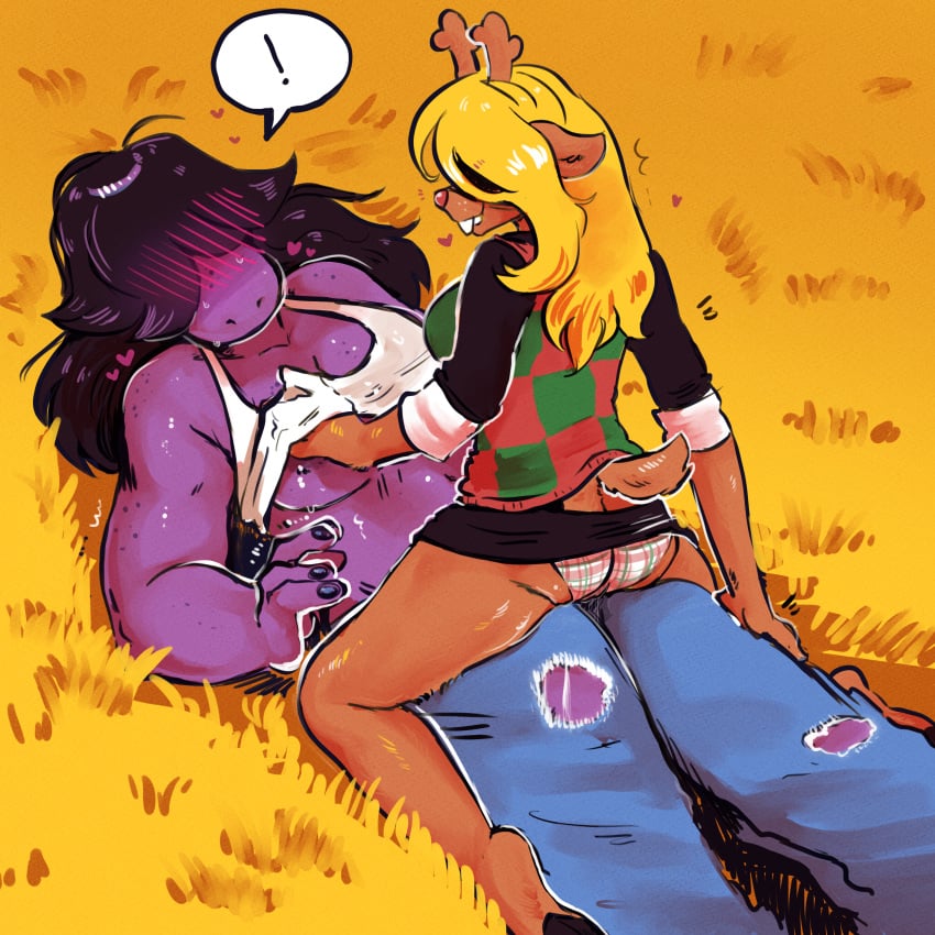 1:1 2025 2_horns 5_fingers absurd_res anthro anthro_on_anthro antlers areola ass big_breasts black_bottomwear black_clothing black_fingernails black_hooves black_nails black_shirt black_skirt black_topwear blonde_hair blue_bottomwear blue_clothing blue_jeans blue_pants blush blush_lines bodily_fluids bottomwear breast_fondling breast_play breasts brown_body brown_ears brown_fur brown_horn brown_tail buckteeth camel_toe cleavage clothed clothed_anthro clothed_female clothing cloven_hooves collarbone colored_nails currentlytr_ash deer deltarune denim denim_bottomwear denim_clothing duo exclamation_point female female/female female_anthro fingernails fingers flustered fondling freckled_arms freckled_breasts freckled_face freckles fur genital_fluids grass green_clothing green_panties green_sweater green_sweater_vest green_topwear green_underwear green_vest grin hair hand_on_breast hand_on_leg hand_on_thigh heart_symbol hearts_around_head hi_res hooves horn interspecies jeans long_hair long_sleeves lying mammal multicolored_clothing multicolored_panties multicolored_sweater multicolored_sweater_vest multicolored_topwear multicolored_underwear multicolored_vest nails new_world_deer noelle_holiday non-mammal_breasts on_back on_bottom on_top outside panties pants pattern_bottomwear pattern_clothing pattern_panties pattern_underwear plaid plaid_bottomwear plaid_clothing plaid_panties plaid_underwear plant purple_areola raised_clothing raised_shirt raised_tank_top raised_topwear red_clothing red_nose red_panties red_sweater red_sweater_vest red_topwear red_underwear red_vest reindeer reptile scalie shirt short_tail sitting sitting_on_another skirt smile snout speech_bubble straddling susie_(deltarune) sweat sweater sweater_vest sweaty_breasts sweaty_face tail tank_top teeth topwear torn_bottomwear torn_clothing torn_jeans torn_pants two_tone_clothing two_tone_sweater two_tone_sweater_vest two_tone_topwear two_tone_vest undertale_(series) underwear upskirt vaginal_fluid_string vaginal_fluids vaginal_fluids_through_clothing vest wet wet_clothing white_clothing white_panties white_shirt white_tank_top white_topwear white_underwear