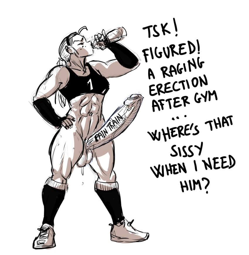 dickgirl dickgirl_only foreskin freckles futa_only futanari huge_cock intersex intersex_only large_penis light-skinned_futa monochrome muscular muscular_futa original_character penis ripley_(sinsigat) ripley_schiumeat_(sinsigat) sinsigat sweat sweaty tagme uncircumcised uncut