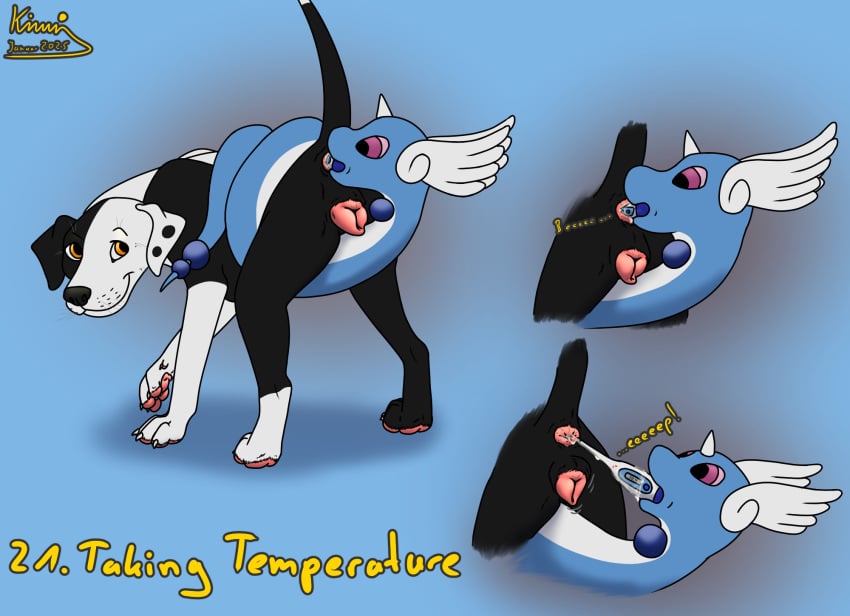 2024 anal anal_sex anatomically_correct animal_genitalia animal_vulva anus bird_dog black_body black_fur black_nose canid canine canine_genitalia canine_vulva canis dalmatian domestic_dog dragonair duo excessive_lube female female_feral feral fur generation_1_pokemon genitals hi_res holding_in_mouth hunting_dog interspecies jess_(kinaj) kinaj kinktober kinktober_2024 labrador lube male_(lore) mammal medical_play mixed_breed nintendo orange_eyes pawpads paws penetration pink_vulva pokemon pokemon_(species) pokephilia raised_paw retriever scientific_instrument short_fur taking_temperature thermometer thermometer_in_ass vaginal_contractions vulva white_body white_fur wrapped_around