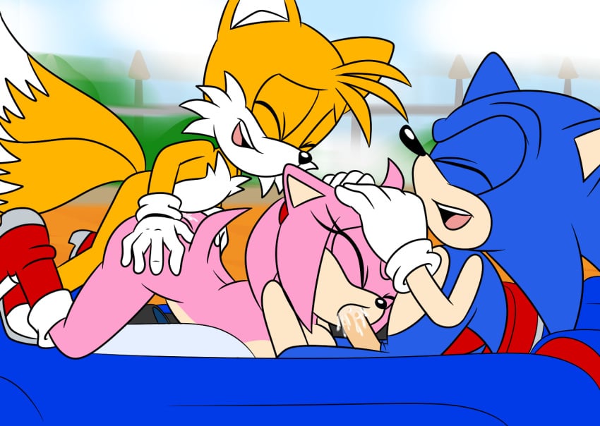 1girls 2boys amy_rose blue_fur blue_hair car clothing female footwear handwear hd hedgehog hi_res high_resolution inkbunny male male/female miles_prower mobian mobian_(species) mostly_nude oral oral_sex penetration penis pink_fur pink_hair pussy racecar sega sex sonic_(series) sonic_the_hedgehog sonicguru spitroast tail tails team_sonic_racing threesome vagina vaginal vaginal_penetration vaginal_sex yellow_fur yellow_hair