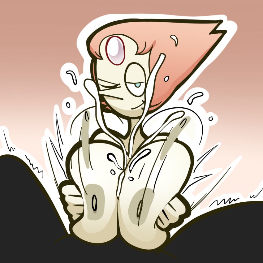 2d 2d_(artwork) big_breasts boobjob cartoon_network color colored cum cum_on_breasts cumshot gem_(species) gradient_background jaysonguzman567 paizuri pearl_(steven_universe) steven_universe titjob white_body wink