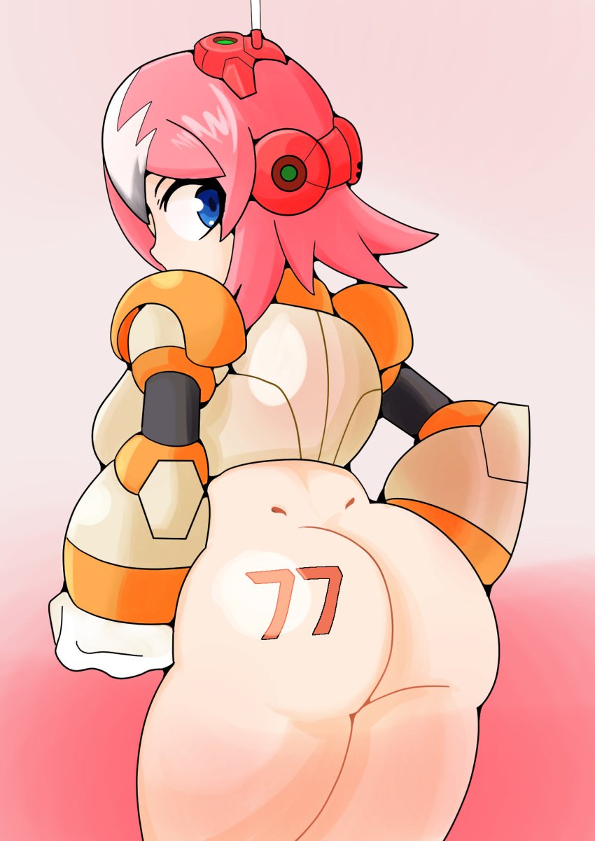 1girls ass big_ass blackhook bottomless mega_man mega_man_x nana_(mega_man) thick_thighs thighs
