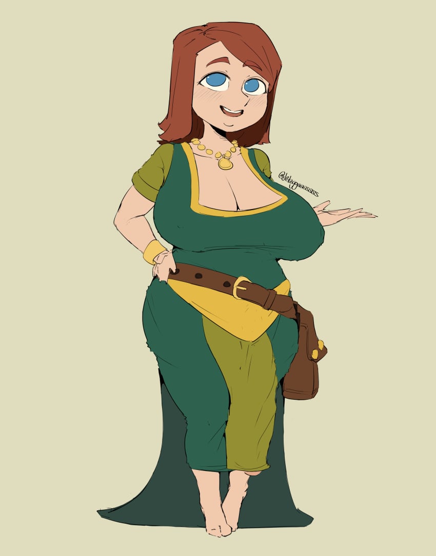 1futa 1girls barefeet barefoot bbw big_breasts big_penis blue_eyes chubby chubby_female clash_of_clans full-package_futa futanari futanari jeteggs large_breasts large_penis smile solo solo_female solo_focus supercell thick thick_hips thick_lips thick_thighs villager villager_(clash_of_clans)