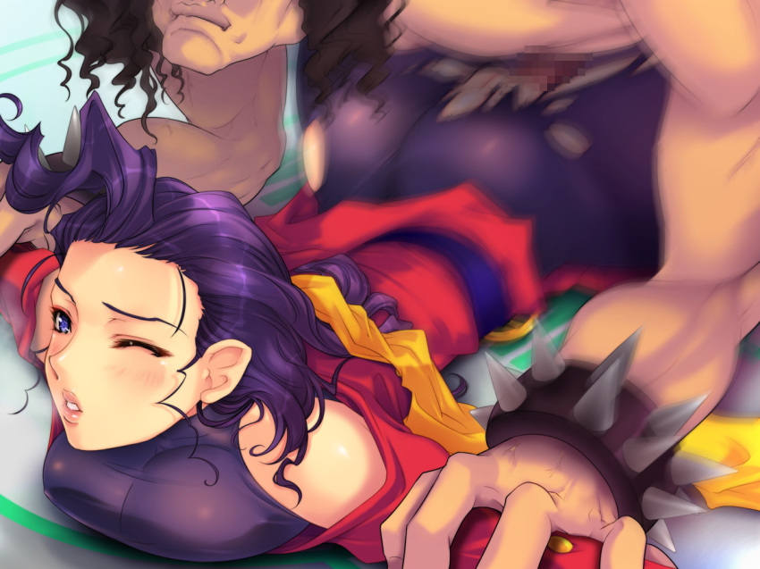censored final_fight hugo_andore purple_hair rose_(street_fighter) straight_hair street_fighter yoko_jyusuke