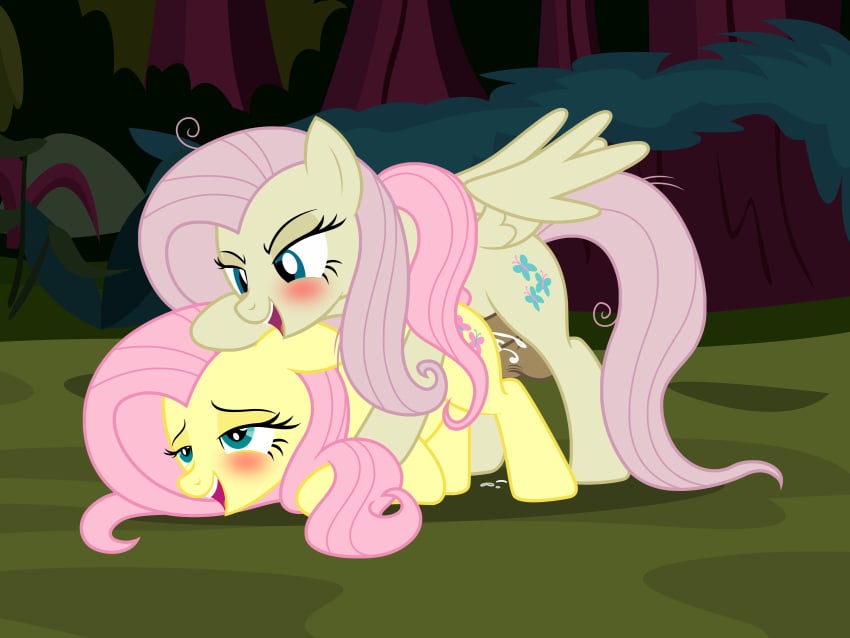 absurd_res badumsquish balls blue_eyes bodily_fluids clone cum cutie_mark equid equine female feral fluttershy_(mlp) friendship_is_magic genital_fluids genitals gynomorph gynomorph/female hair hasbro hi_res intersex intersex/female mammal mean_fluttershy_(mlp) mean_six_(mlp) my_little_pony mythological_creature mythological_equine mythology obscured_penetration pegasus penis pink_hair pink_tail quadruped sex tail wings yellow_body