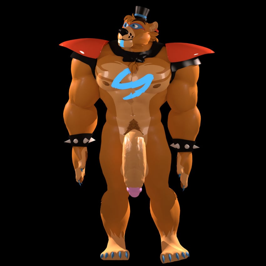 1boy 1male 2022 anthro anthro_focus anthro_only anthro_solo bear bodypaint bow_tie bowtie bracelet bracelets claws completely_nude completely_nude_male facepaint finger_claws five_nights_at_freddy's five_nights_at_freddy's:_security_breach glamrock_freddy_(fnaf) glans goldiefredber headgear headwear huge_balls huge_cock huge_cock huge_testicles humanoid_genitalia humanoid_penis male male_anthro male_focus male_only mammal mammal_humanoid nude nude_male scottgames shoulder_pads solo solo_anthro solo_focus solo_in_panel solo_male solo_male spiked_bracelet steel_wool_studios top_hat ursid ursid_humanoid