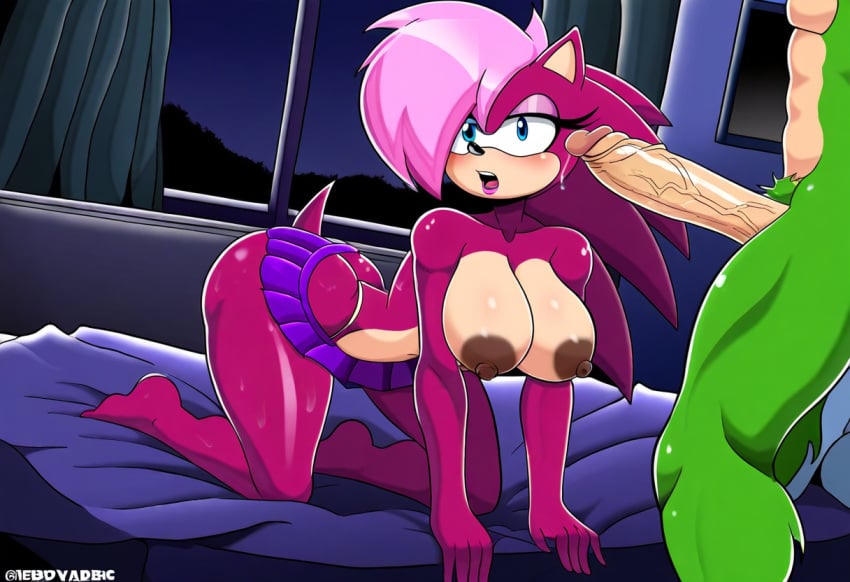 ai_generated ass blue_body breasts incest incest_(lore) incest_pregnancy magenta_fur male/female manic_the_hedgehog pink_hair pregnant sex sonia_the_hedgehog sonic_(series) sonic_the_hedgehog sonic_the_hedgehog_(series) sonic_underground straight veiny_penis