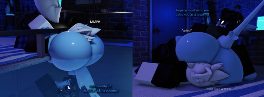 2males 3d 3d_(artwork) ass ass_smothering big_ass big_ass_(male) femboy femboy_on_male gay huge_ass huge_butt male_on_femboy male_on_male massive_ass massive_butt mermio only_male roblox shark_boy shark_tail smothering smothering_ass tagme