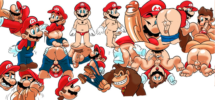 anal_penetration anal_sex ass assisted_exposure bent_over dk donkey_kong donkey_kong_(series) erection_under_clothes fellatio gay human looking_at_viewer looking_back looking_pleasured male male_only mario mario_(series) nintendo only_male oral penetration penis presenting presenting_hindquarters ripped_clothes ripped_clothing ripped_pants solo_focus spread undressing wario yaoi