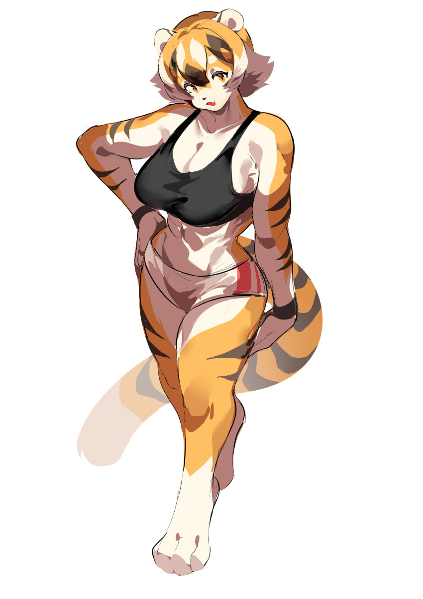 abs big_breasts breasts cleavage feline female furry huge_breasts mei_xiang mx99926 original tagme thick_thighs tiger tiger_girl wide_hips