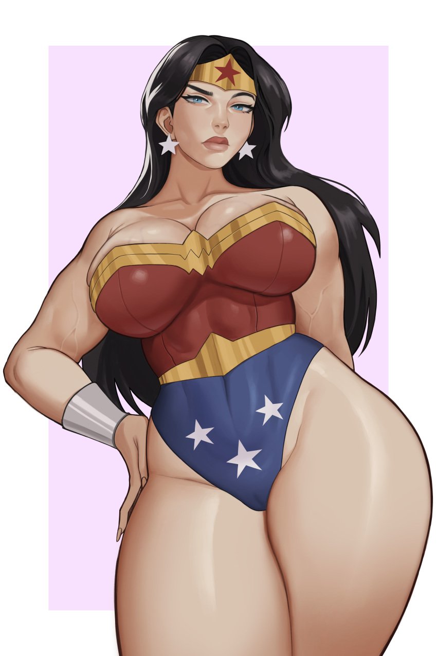 1girls 2d 2d_(artwork) 2d_artwork amazon amazonian arm_wear big_breasts black_hair blue_eyes child_bearing_hips cleavage clothed corset dc dc_comics earrings female gud0c hand_on_hip headwear hi_res high_resolution highres hip_dips hips hourglass_figure justice_league light-skinned_female light_skin long_hair looking_at_viewer mature_female muscles muscular_female princess royalty solo star_earrings star_panties superheroine thick thick_ass thick_butt thick_hips thick_legs thick_thighs thighs thighs_together underwear veiny_arms veiny_biceps veiny_breasts veiny_muscles voluptuous wide_hips wonder_woman wonder_woman_(series)