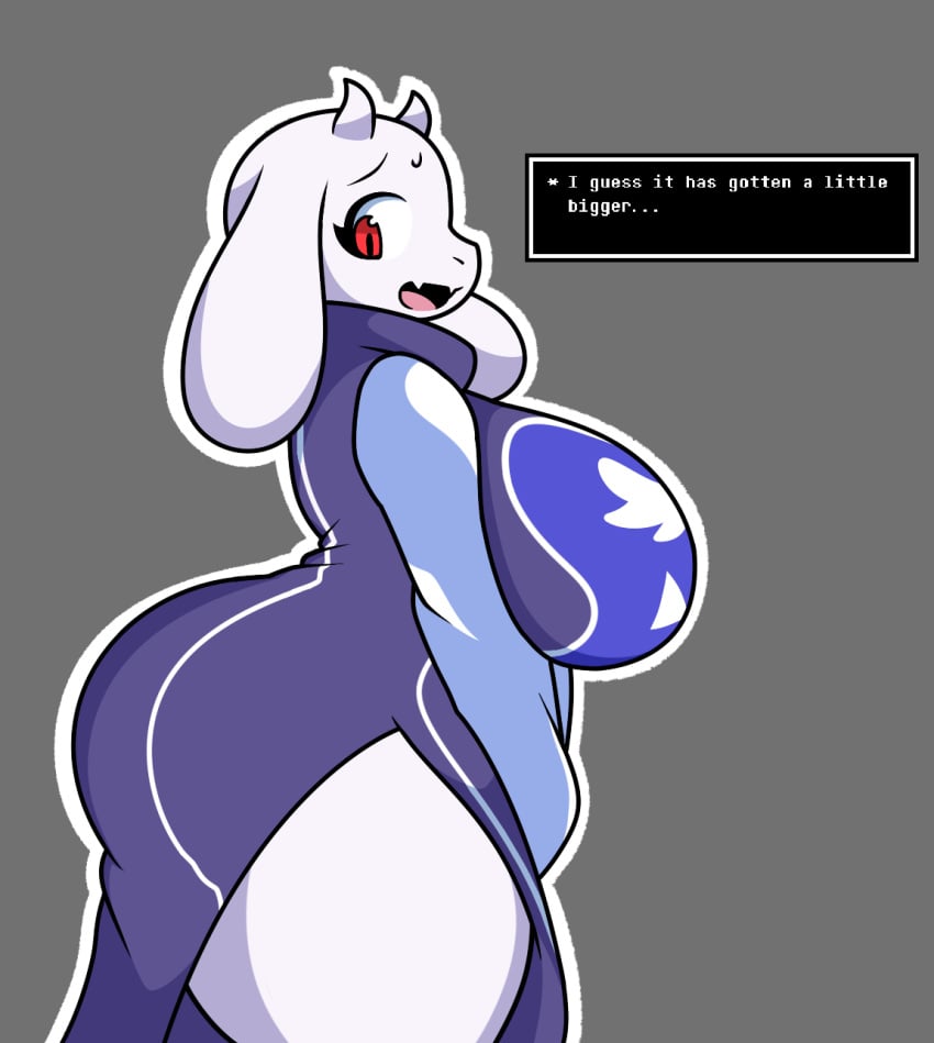 1girls ass ass_focus big_ass big_butt bubble_butt butt_focus fat_ass female female_only goat goat_mom jutsapostion solo sweat tagme toriel undertale