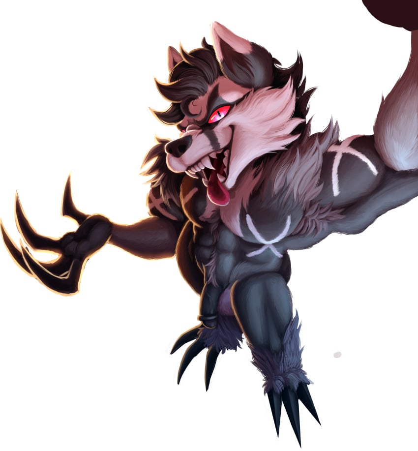 absurd_res alpha_channel anthro balls black_body claws fangs flaccid fur fur_tuft genitals hi_res humanoid_genitalia humanoid_penis jack_(disambiguation) jack_nathans male muscular muscular_male nintendo nude obstagoon penis pokémon_(species) pokemon pose red_sclera selfie shoulder_tuft solo tongue tongue_out tuft video_games weirdcathq