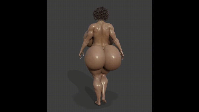 3d animated ass barefoot big_ass big_breasts bimbo busty curly_hair dzcelestial3d feet foot_fetish gif legs