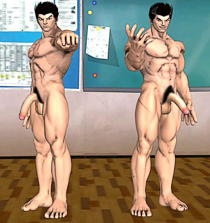 batsu_ichimonji big_penis classroom male male_only muscular muscular_male non_sexual nude_male nudity project_justice pubic_hair rival_schools street_fighter street_fighter_v thepervertedxnart vatsu xnalara