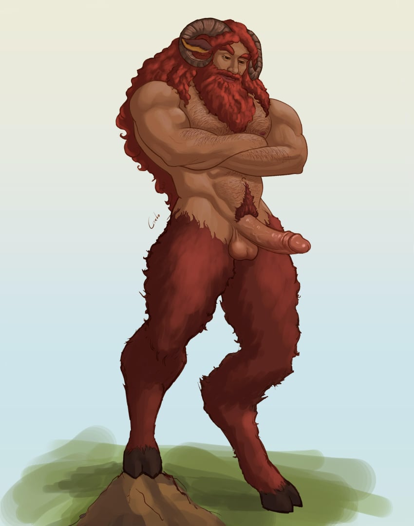 1boy abs animal_ears artist_name auburn_fur balls ballsack bara bartel beard beefy body_fur body_hair boner confident dilf erect_penis erection facial_hair faun foreskin foreskin_folds gabo_artist goat_ears greek_mythology hairy_male half-human hooves horns humanoid humanoid_penis hunk intact long_hair_male male male_nipples male_only male_pubic_hair masculine mature_male muscles muscular_male mustache nude_male orange_hair pecs penis pubes retracted_foreskin satyr scrotum solo testicles thick_penis uncut veiny_penis