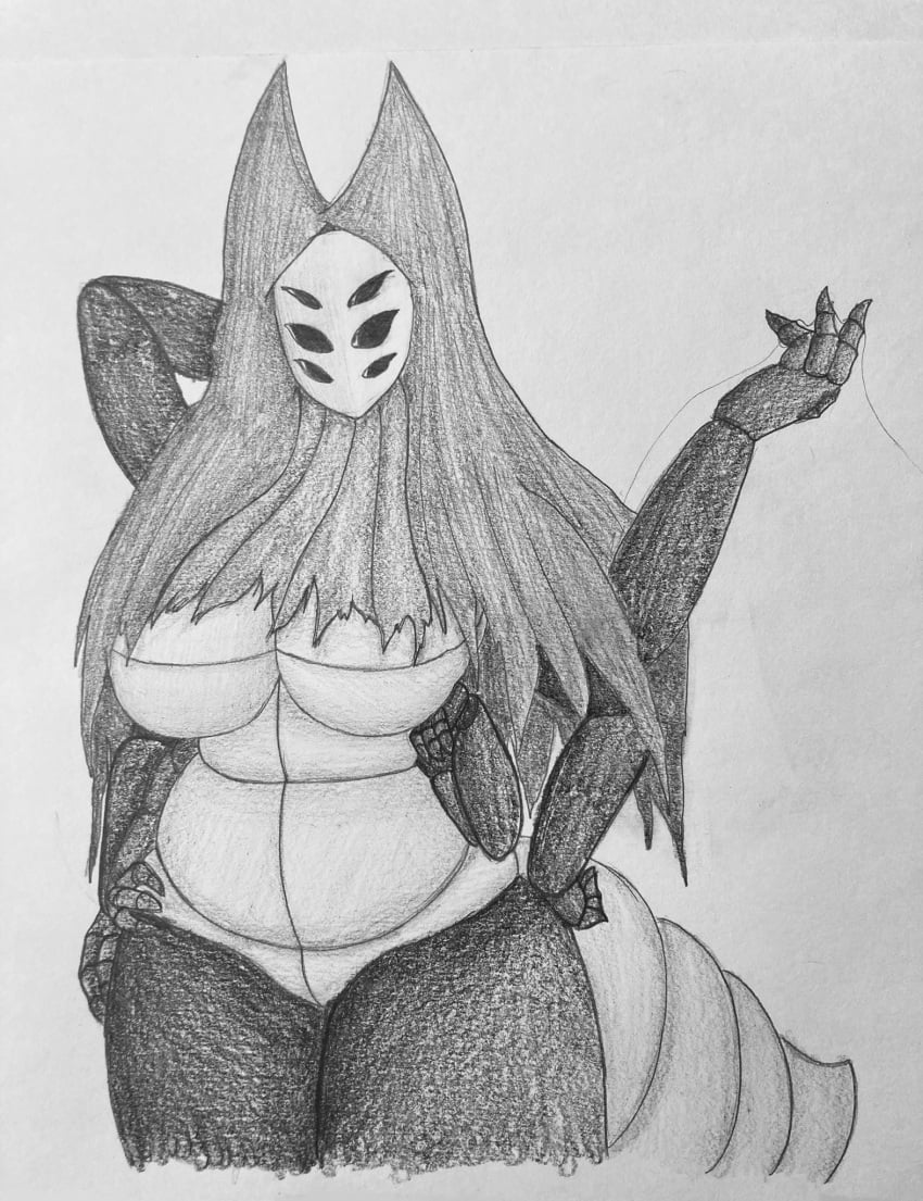 1girls anthro anthro_only big_ass big_breasts big_butt big_thighs black_and_white breasts bug bug_girl female female_focus female_only fur furry furry_female herrah hivequeenvespa_(artist) hollow_knight huge_thighs hymenopteran insect_abdomen insect_girl insect_humanoid insects looking_at_viewer mask masked masked_female milf multi_eye neckfluff queen solo solo_anthro solo_female solo_focus spider team_cherry thighs toned_belly toned_body toned_female toned_stomach traditional_art traditional_drawing_(artwork) traditional_media traditional_media_(artwork) voluptuous voluptuous_female weaver white_background