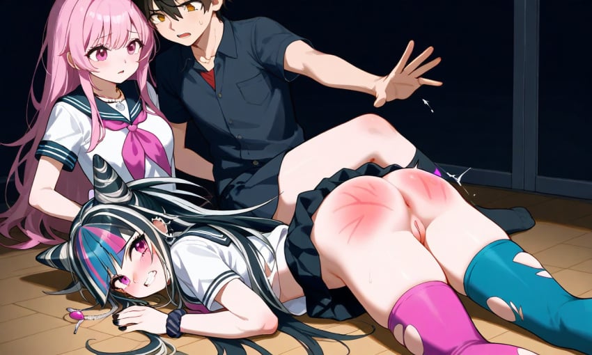 ai_generated danganronpa danganronpa_2:_goodbye_despair mioda_ibuki punishment spanking