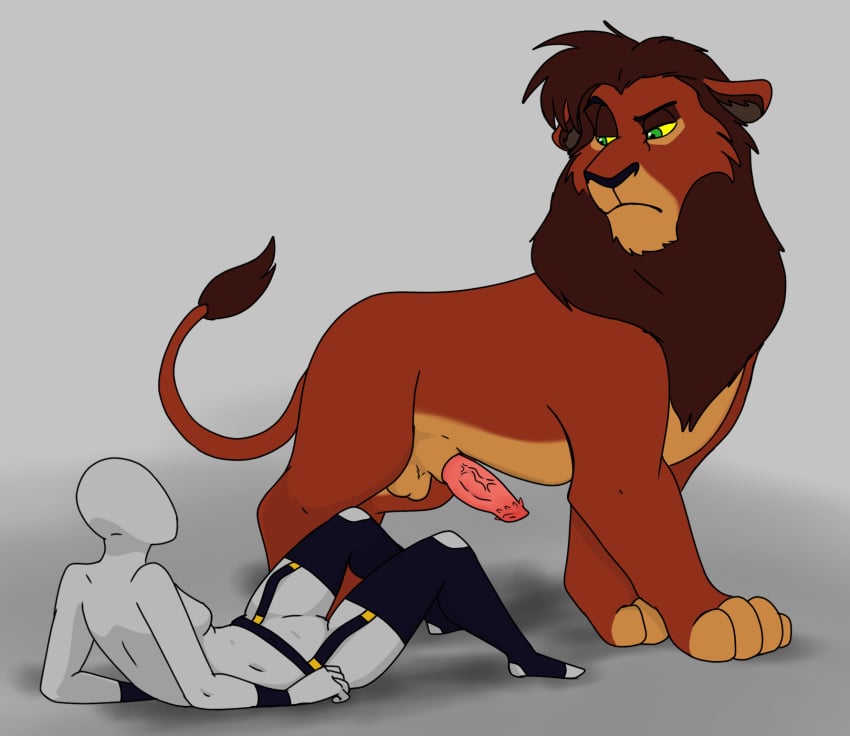 anon anonymous_female dick disney feral feral_on_female fluffy_balls furry furry_male garter_belt interspecies kovu kovu_(the_lion_king) lion monster_on_female no_sex nudity slit slit_penis the_lion_king