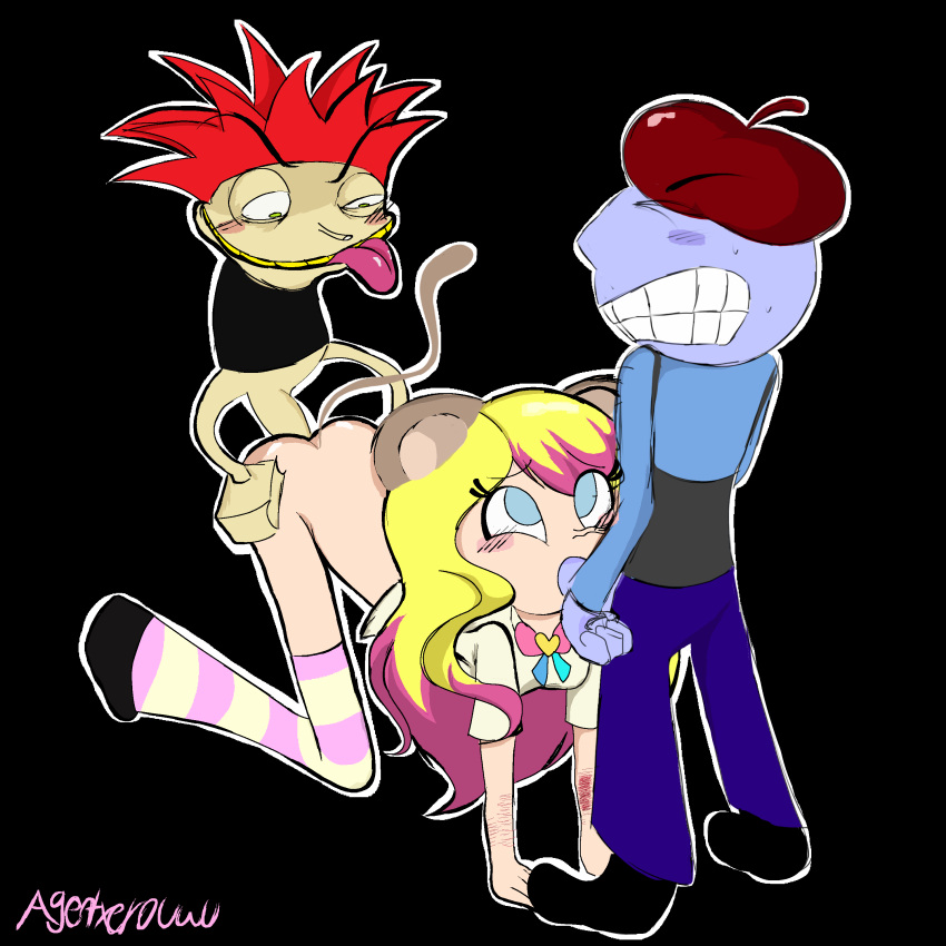 2boys baldis_basics blowjob etheon_zark female floozie garretts_funny_animal_game! half-life jamie's_mod_for_half-life jamie_(hellfire2345) man_grove oral_sex original_character partially_clothed threesome