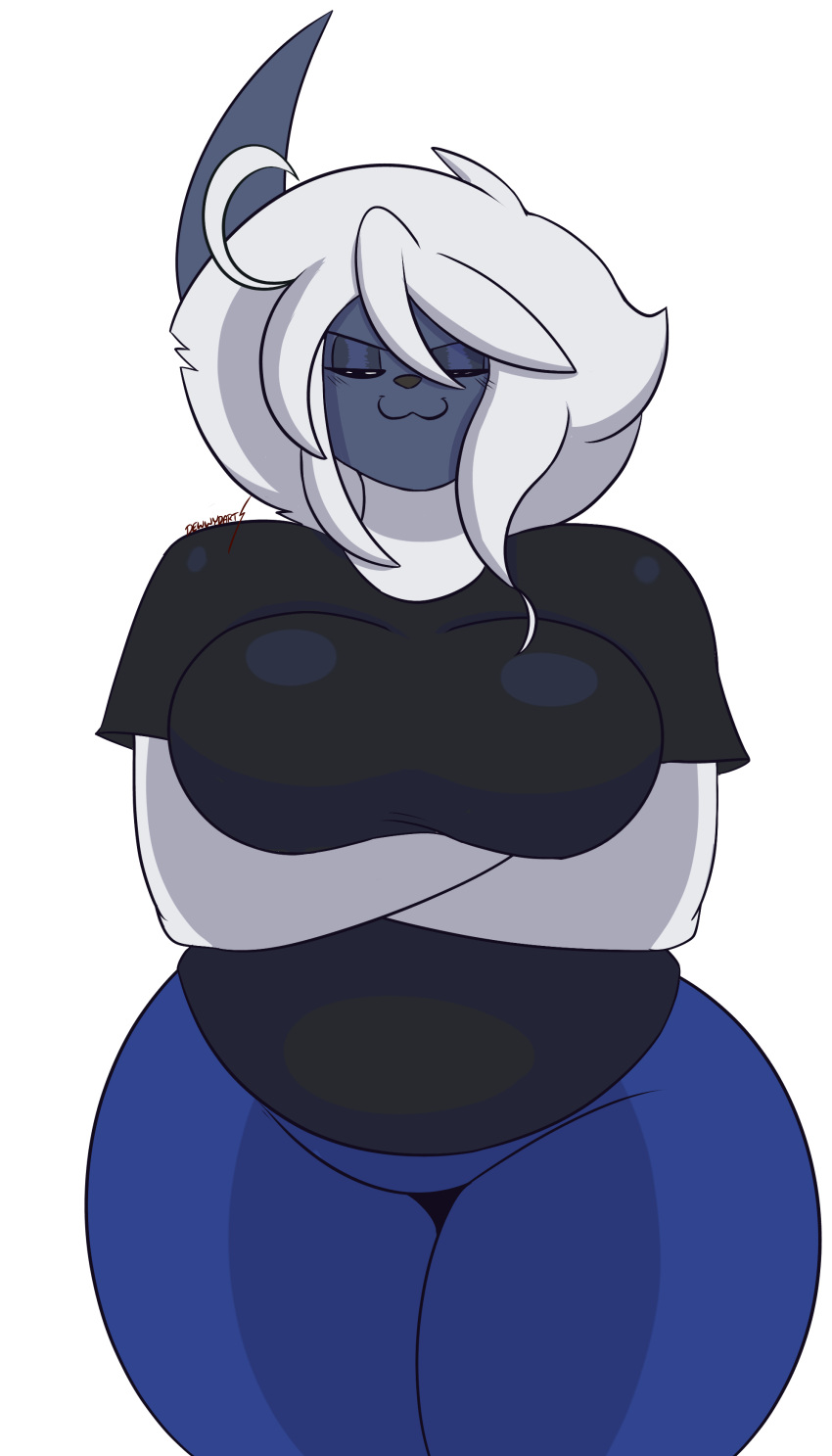 absol big_breasts breasts dewwydarts dewwydartz female furry law_(dewwydartz) pokemon pokemon_(species) thick_thighs wide_hips