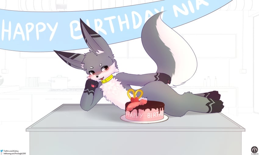 fox furry happy_birthday knot male penis pie sean_(senz) senz