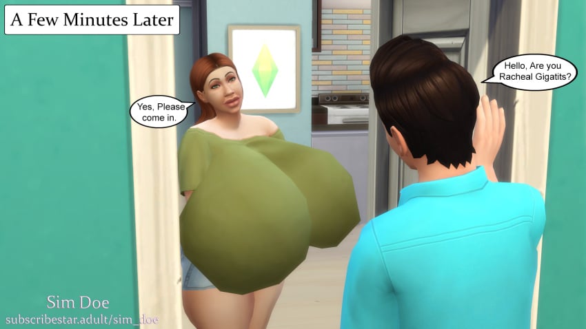 1boy 1girls 3d big_breasts big_lips breasts breeder breeding breeding_kink caption chubby chubby_female comic comic_page english english_text female gigantic_boobs gigantic_breasts gigantic_tits ginger_hair huge_boobs huge_breasts kristopher_trent(sim_doe) long_hair male massive_boobs massive_breasts massive_tits original_characters racheal_gigatits(sim_doe) sim_doe sims sims4 sims_4 speech_bubble speech_bubbles the_sims the_sims_4