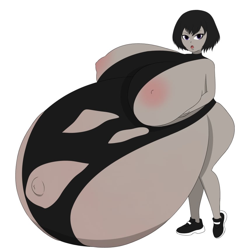 1girls belly big_belly big_breasts black_hair breasts dc_comics female female_only grey_skin huge_belly huge_breasts hyper_belly hyper_pregnancy large_breasts navel nipples outie_navel pregnant purple_eyes rachel_roth raven_(dc) ripped_clothing shab-eru solo teen_titans