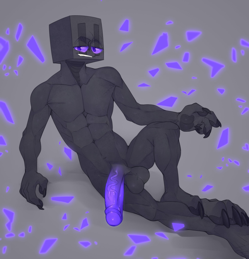 absurd_res bedroom_eyes black_body black_skin claws deuzion enderman endertwinks finger_claws genitals hi_res humanoid humanoid_genitalia humanoid_penis looking_at_viewer lykan_(endertwinks) lykansden male male_only microsoft minecraft mojang narrowed_eyes not_furry nude particles penis pose purple_eyes purple_penis seductive simple_background solo toe_claws vein veiny_penis video_games xbox_game_studios