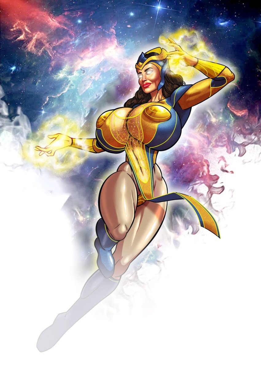 1girls ajak_(marvel) alternate_version_available areolae big_breasts bimbo blonde_hair breasts_bigger_than_head brown_hair busty dargoden eternals_(2021) eternals_(marvel_extraterrestrial_race) female female_only glowing_eyes hips hourglass_figure huge_breasts human human_only large_breasts legs long_hair marvel marvel_cinematic_universe pelvic_curtain salma_hayek superheroine thick thick_legs thick_thighs thighs voluptuous wide_hips