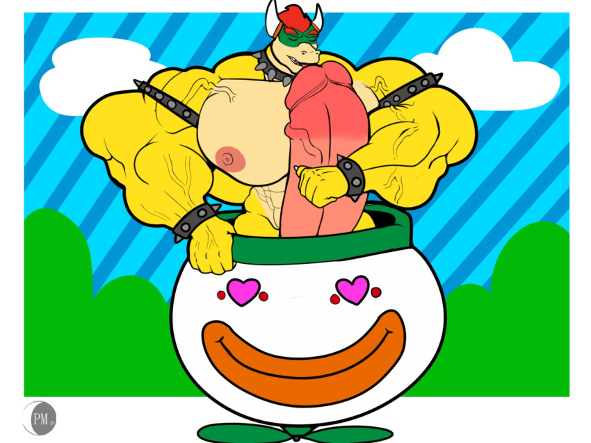 1boy abs biceps bowser erection furry furry_only holyspaghettiobatman hyper hyper_balls hyper_genitalia hyper_penis hyper_testicles koopa_clown_car male male_only mario_(series) muscle muscles muscular muscular_arms muscular_legs muscular_male muscular_thighs nipples open_mouth outdoors pecs penis sky solo standing super_mario_bros. vein veins veiny_penis white_border