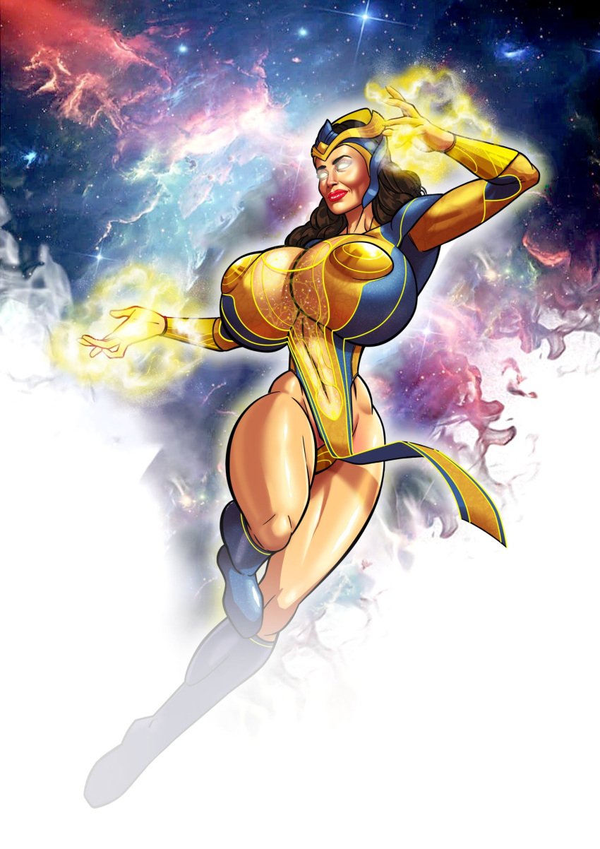 1girls ajak_(marvel) alternate_version_available areolae big_breasts bimbo blonde_hair breasts_bigger_than_head brown_hair busty dargoden eternals_(2021) eternals_(marvel_extraterrestrial_race) female female_only glowing_eyes hips hourglass_figure huge_breasts human human_only large_breasts legs long_hair marvel marvel_cinematic_universe no_panties pelvic_curtain salma_hayek superhero superheroine thick thick_legs thick_thighs thighs voluptuous wide_hips