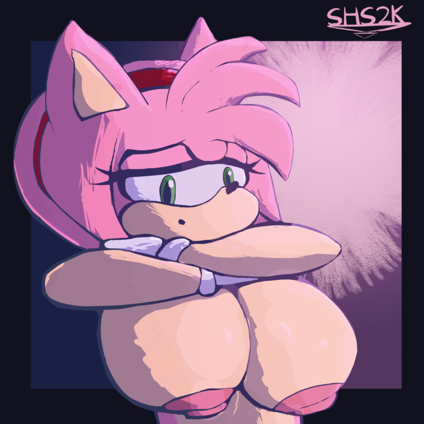 1girls amy_rose anthro anthro_only arms_up bedroom_eyes big_breasts big_nipples breasts busty digital_drawing_(artwork) digital_media_(artwork) drawn female female_only furry furry_only green_eyes hairband hedgehog huge_breasts large_breasts mobian_(species) naked nipples nude nude_female pink_body seductive sega sonic_(series) sonic_the_hedgehog_(series) superhypersonic2000 tan_body undressing