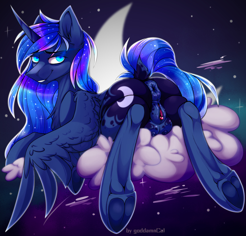 1girls absurd_res alicorn anus areola ass big_anus big_areola big_butt big_clitoris big_nipples butt clitoral_hood clitoral_winking clitoris cloud collar crotchboobs dock equid equine female female_only freckles freckles_on_breasts freckles_on_butt friendship_is_magic genitals goddamncat hasbro hi_res hips hooves horn horse huge_crotchboobs looking_at_viewer mammal my_little_pony narrowed_eyes nipples nude plump_labia pony princess_luna_(mlp) puckered_anus puffy_anus puffy_areola pussy smug solo solo_female swollen_anus thick_thighs thighs underhoof wide_hips wings