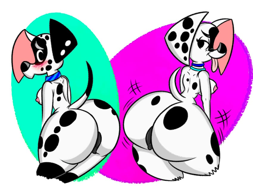 101_dalmatian_street 101_dalmatians aged_up animal_genitalia animal_pussy anthro anthrofied areola ass big_butt black_body black_fur black_spots blush breasts canid canine canine_pussy canis dalmatian dee_dee_(101_dalmatians) disney dizzy_(101_dalmatians) domestic_dog duo ears_down embarrassed female fur genitals hi_res huge_butt kanahu looking_at_viewer looking_back luxioboi22 mammal multicolored_body narrowed_eyes nude pivoted_ears presenting presenting_hindquarters pussy raised_tail sibling simple_background sister smile spots spotted_body spotted_fur thick_thighs tongue tongue_out two_tone_body white_body white_fur