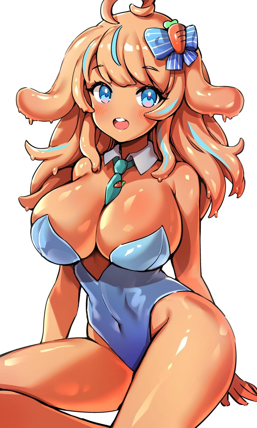 1girls big_breasts breasts bunny_gif indie_virtual_youtuber orange_hair virtual_youtuber