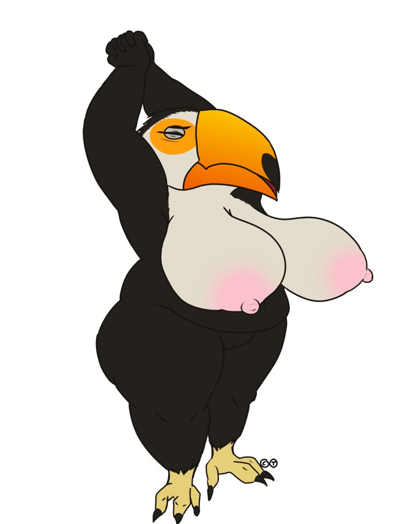 4:5 anthro areola ass avian big_breasts big_butt bird breasts continuity_(artist) digital_drawing_(artwork) digital_media_(artwork) female grima hi_res huge_breasts mature_anthro mature_female nipples non-mammal_breasts nude solo toucan