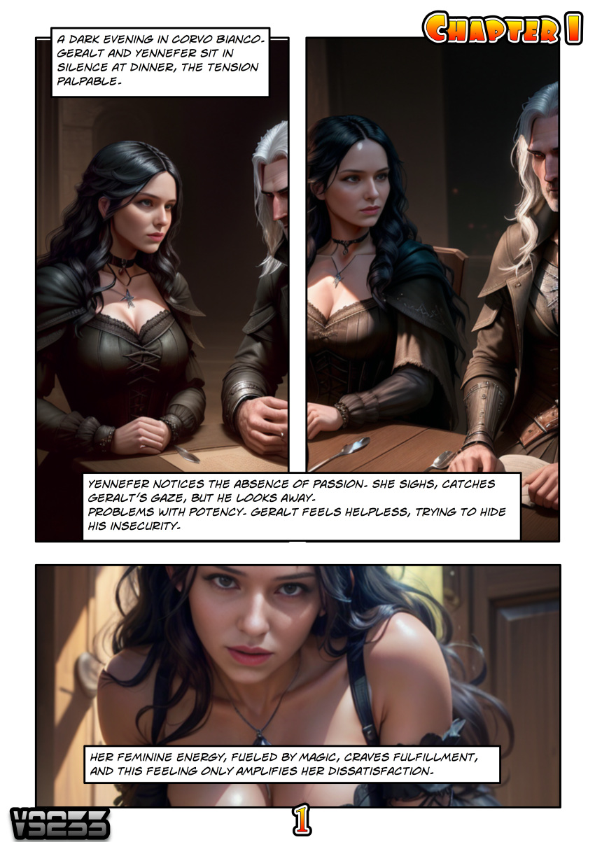 ai_generated black_hair cheating female geralt_of_rivia the_witcher_3:_wild_hunt vs233 yennefer