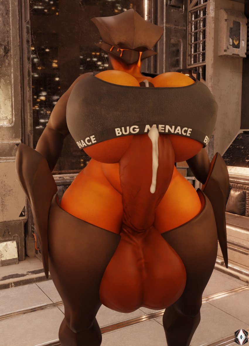 1futa 3d anthro big_ass big_balls big_breasts big_penis bile_titan bile_titan_(tozamtr) bug_menace_(zaytha) cum futa_only futanari gabrielarchgod helldivers_2 highres huge_ass huge_balls huge_breasts huge_cock precum solo terminid thick_thighs wide_hips