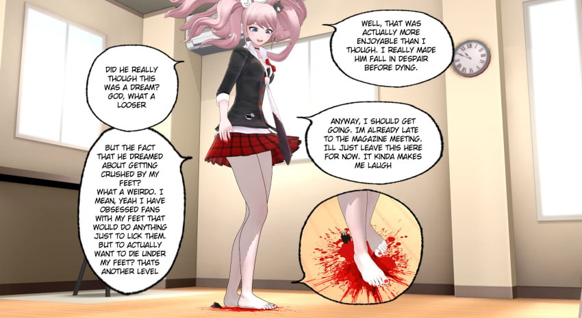 danganronpa foot_crush foot_fetish foot_worship junko_enoshima naegi_makoto