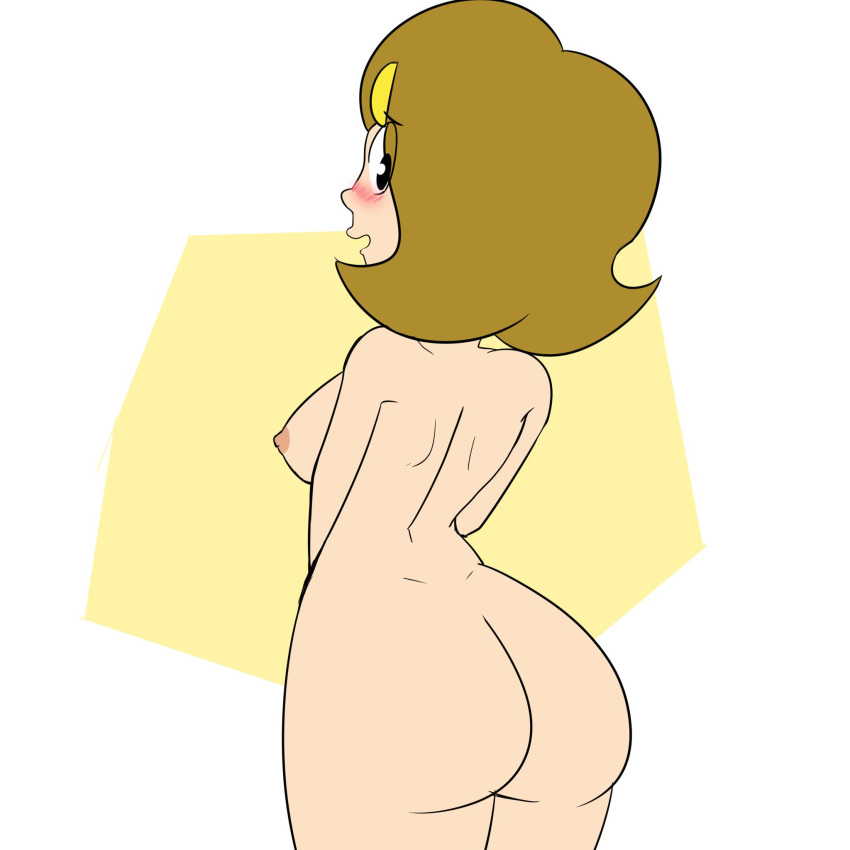 1girls 5-volt ass brown_hair female forestdraw mario_(series) milf monica_moneybell naked nintendo nude open_mouth short_hair sideboob solo wario_(series) warioware white_skin